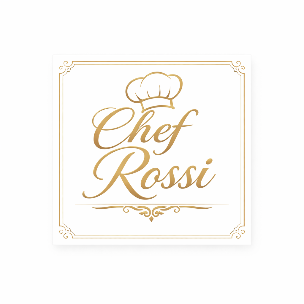 Chef Rossi Logo Framed White-3